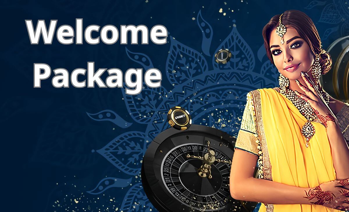 Welcome Package Up to 129.838 INR + 150 FS